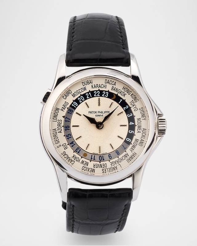Patek Philippe 18K White Gold World Time 37mm Vintage 2000s Watch